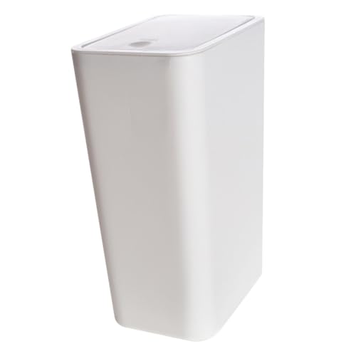Caneca de basura pequeña rectangular con tapa de plástico miniatura 1