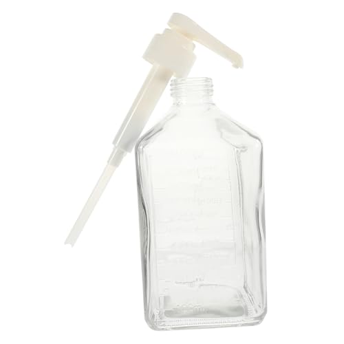 MUCKLILY Large Capacity Syrup Dispenser Bottle Hand Pump Sugar Dispenser for Milk Tea Shops Refillable Liquid Container Syrup Holder for Cafe and Beverage Stations