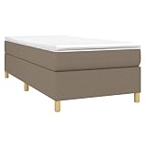 vidaXL Estructura de Cama con Somier, Somier Individual de Listones, Base de Cama Tapizada, Mueble para Dormitorio Hogar, Tela Gris Taupe 100x200 cm