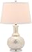 SAFAVIEH Lighting Collection Shelley Coastal White Capiz Shell Gourd 25-inch Bedroom Living Room Home Office Desk Nightstand Table Lamp Set of 2 (LED Bulbs Included)