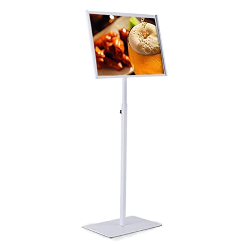 360 Swivel Floor Sign Stand Heavy Duty Steel Base Ajustable Altura Soporte de cartel portátil para ferias comerciales Oficina al por menor Uso interior al aire libre Marco a presión seguro Estabilidad