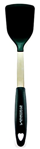 Stainless Steel & Silicone Black Spatula Turner By Martello Technology - High Grade Kitchen Tools