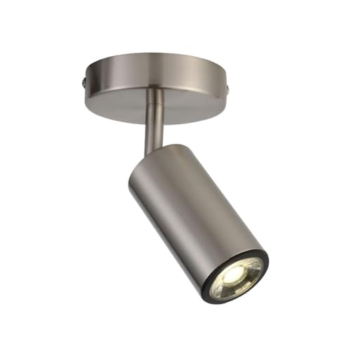 Jadssox Foco de techo LED, níquel de montaje empotrado, lámpara de techo direccional ajustable, focos de rotación de 320 °, iluminación de acento para sala de estar, dormitorio, pantalla de imágenes a