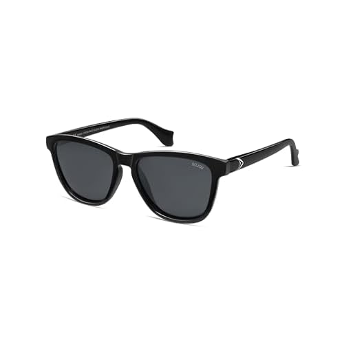 SOJOS Ocean Collection Retro Polarized Large Rectangular Sunglasses Women Men Recycled Plastic Eco-friendly Shades, Baleen Black/Grey 55 Millimeters