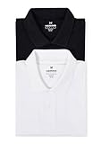 Kit Com 2 Camisas Polo Básicas Masculinas - Preto E Branco M
