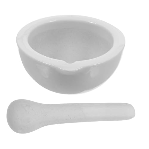 GALPADA Juego de Mortero para y Cocina Mano de Mortero Cerámico Resistente a Altas Fácil de Limpiar y Uso Científico