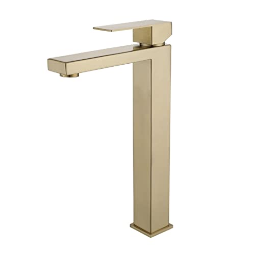 Mitigeur d'évier en acier inoxydable or brossé finition luxe pour vasque - 2