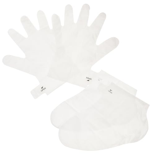 FRCOLOR 2pcs Exfoliating Hand and Foot Mask Moisturizing Spa Gloves for Cuticle Removal for Dry Skin Care and Routine Tasks