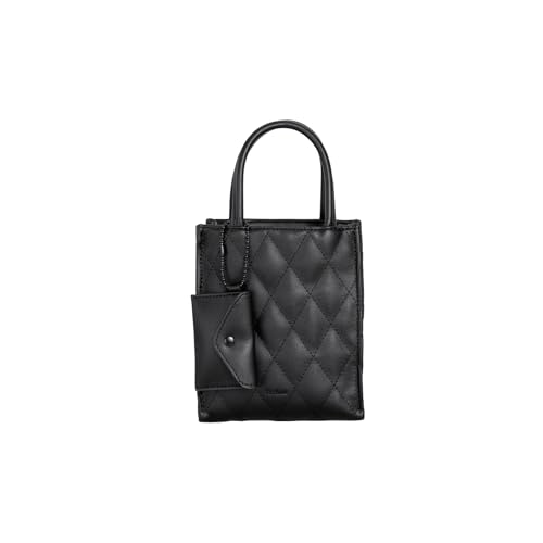 Bolso Tote Pequeño de Cuero Sintético Acolchado para Mujer miniatura 1