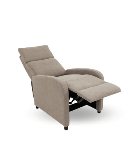 Miniatura 6 de Home Heavenly - Sillón Relax Reclinable Manual Nexus. Butaca Para Salón Con Reposapiés, Compacto. Sistema Por Empuje.Tostado