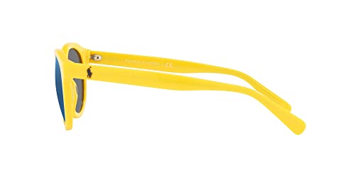 Polo Ralph Lauren Men's PH4184 Round Sunglasses, Blue Mirrored, 49 mm4