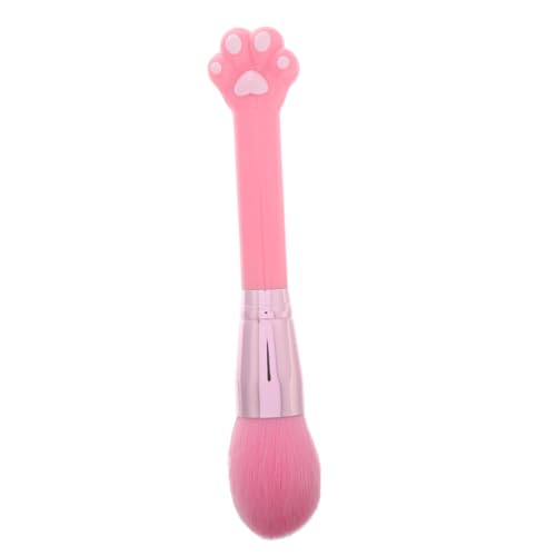 FOYTOKI Ergonomic Long Handle Cat Paw Makeup Brush Body Powder Brush for Face Liquid Foundation Soft Bristles Blush Brush for Travel