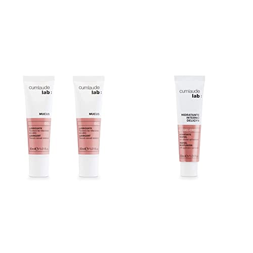 CUMLAUDE Mucus Duplo - Gel Lubricante Íntimo que Reduce la Sequedad Vaginal - 30 ml x 2 + Lab Deligyn - Gel Crema Hidratante Vaginal Interno Con Cánula Aplicadora, Vanilla