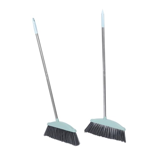 CIYODO Heavy Duty Deck Scrub Broom 2 Pack Wide Brush Head Stainless Steel Rod for Home Cleaning