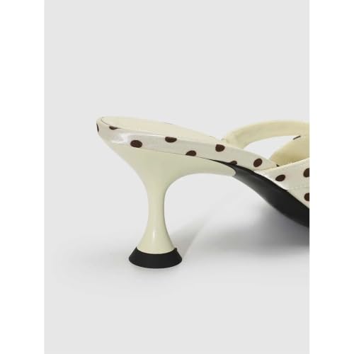 Image of QIV Leopard Kitten Heels Pointed Toe Mule Heels for Women Open Toe Kitten Heel for Party Dressy Wedding
