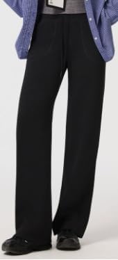 Lubardy Women's Wide Leg Drawstring Pants,High Waist with Side Pockets Black