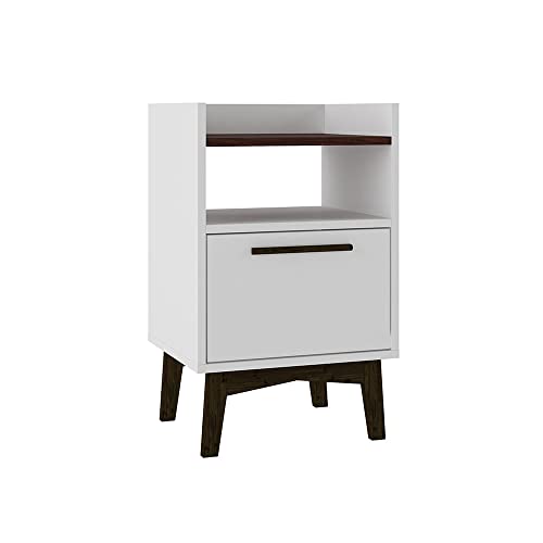 Mesa de Apoio BPI 103 Branco/Castanho/Carvalho Escuro