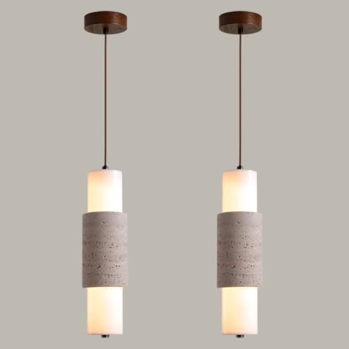 Suspension nordique en travertin jaune et luminaire suspendu LED moderne YUPIN