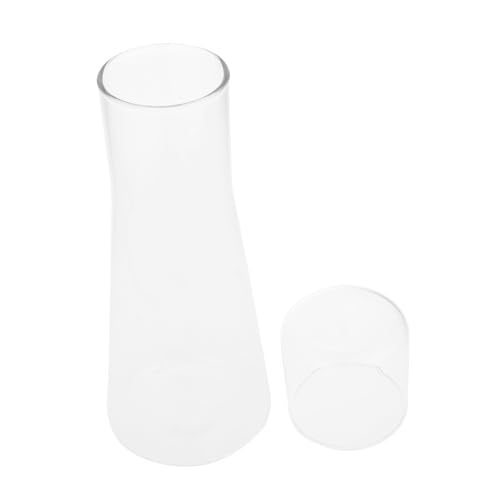 BAZEITFLOW Caraffa in Vetro Trasparente per Acqua Fredda e Succhi Contenitore Raffreddamento Liquidi Sicura in Vetro Alimentare Portabottiglie Elegante per Uso Domestico e Regalo