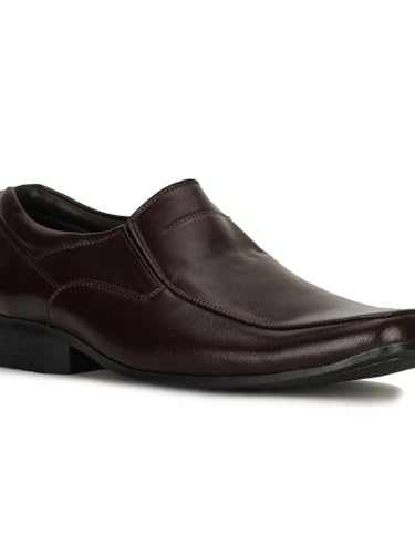 BATA Men’s Boat Style Slip-On | Driving Slip Penny Loafers | Formal Brown Moccasins Shoes with Oxford Detailing | Comfortable Dress Up Shoes with Extra Wide Fit, Cushioned Sole 5