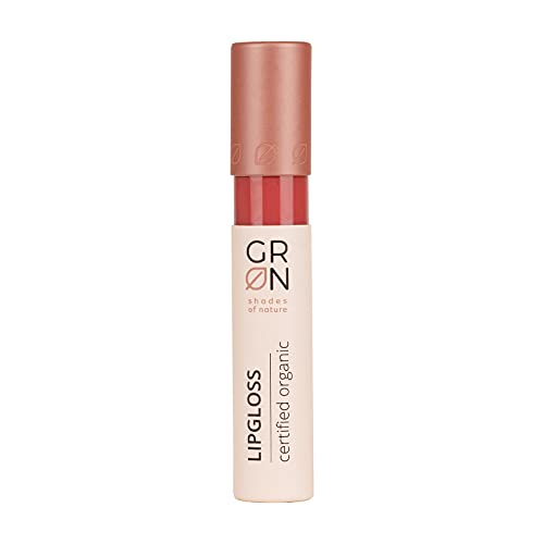 Grn shades of nature 30835 cosmética orgánica brillo labial melocotón - brillo de color para labios seductores - buena durabilidad, sin adherencia - sin talco - 7 ml Cover
