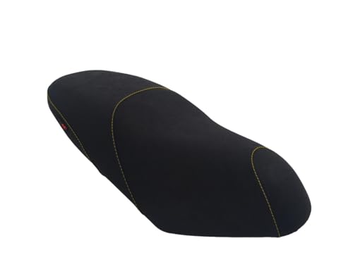 Housse de selle Piaggio Liberty 150 coutures jaunes étanche noire