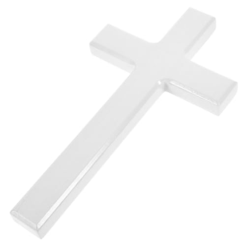 iplusmile Colgante de Cruz de Madera Blanca para Pared Decoración Artesanal de Iglesia Adorno de Cruz Compacto y Seguro para Hogar