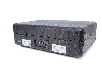 CR Serisi Şarjlı Taşınabilir Çantalı Pikap - Bluetooth Bağlantılı, Dahili Hoparlörlü, 3 Devirli (33/45/78), Vintage Tasarım Plak Çalar - Siyah Timsah Derisi Desenli