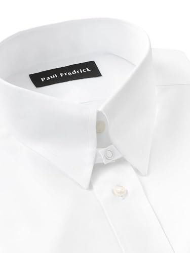 Paul Fredrick Men's Non-Iron Cotton Pinpoint Snap Tab Collar Dress Shirt3