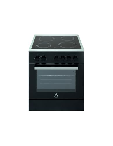 ALPHA Cocina Eléctrica VULCANO ZEUS ELITE PRO Cristal Negro, Vitrocerámica, Horno 8 Funciones, Cristal Extraíble, **Alta Gama**