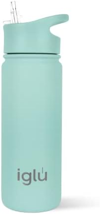 iglu Reusable Water Bottles | Premium Double Walled Stainless Steel | 1 Litre Vacuum Insulated Bottle | Leakproof Straw Lid | Sweatproof & BPA Free | Great His & Her Eco Gift (Himalayan Pink, 1L)