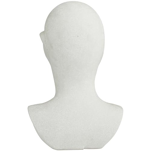 Escultura decorativa de cerámica blanca con cabeza cubista 19 pulgadas miniatura 3