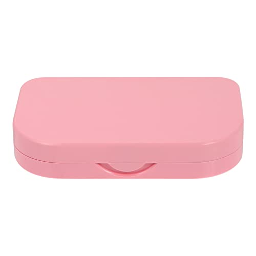 NOLITOY まつげ収納ボックス アフリカウォッシュネット 旅行化粧鏡 ライト付きつけまつげホルダー まつげトラベルケース ミラーラッシュケース 空のまつげオーガナイザー プラスチック ピンク