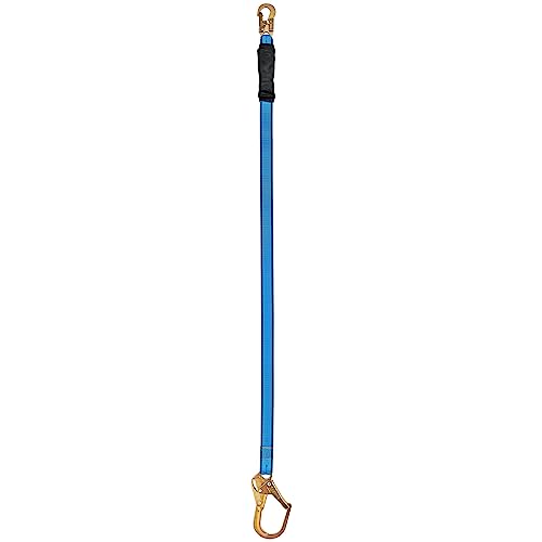 Image of Tractel C006H Phoenix Shock-Absorbing Lanyard with 3 /4 inch and 2-1 /4 inch Self-Locking Snap Hook, 6', Blue /Black