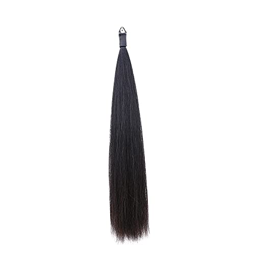 Y.J TAILS Horse Tail Extensions with Braided Horsehair Loop, 34-36 inches Long and 1.25 lbs Weight, Blunt Cut Bottom