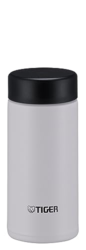 TIGER Water Bottle, 6.8 fl oz (200 ml), White Water Bottle, Screw Stainless Steel Bottle, Lid and Seal are Integrated, Easy Cap, Vacuum Insulated, Mug, Thermal Insulation, Tumbler, Snow White