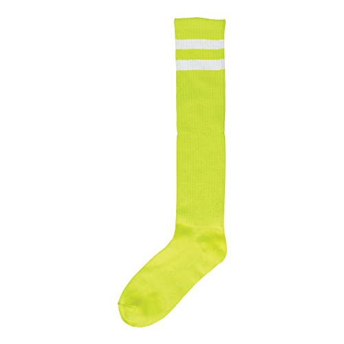 Vibrant Neon Striped Knee Socks - One Size Fits Most (1 Pc.) - Eye-catching Design - Perfect for Everyday Wear