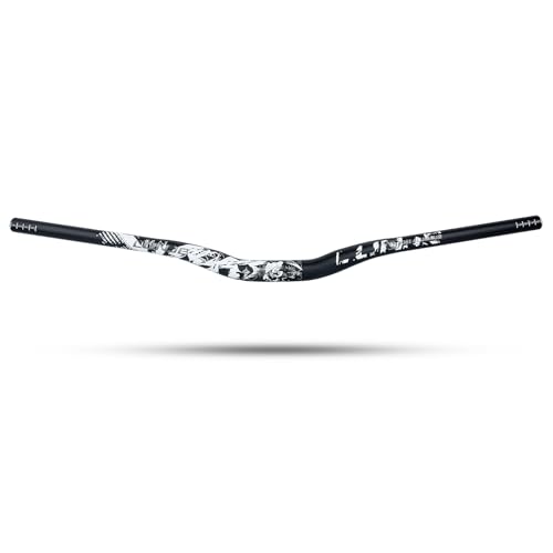 LUNJE Mountain Bike Handlebar 31.8mm 35/50/70/90/120mm Rise Options 780mm Cutable Width Lightweight T6 Aviation Aluminum for MTB Trail Commuter Bikes 35 Rise Black