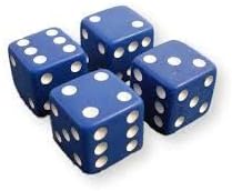 Dice Valve Caps Blue with White Dots Set of 4