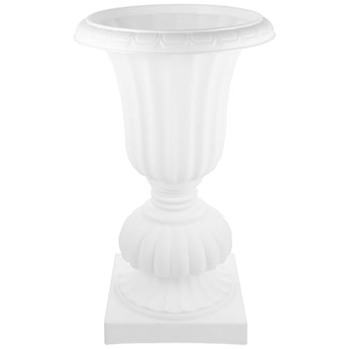 VICASKY Pot de Fleur Colonne Romaine Plastique Blanc Pot Décoratif pour Plantes Intérieur et Extérieur Ornement Vintage pour Balcon et Entrée