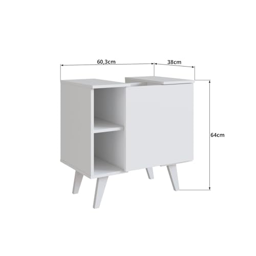Gabinete para Banheiro de Coluna 01 Porta Slim Branco