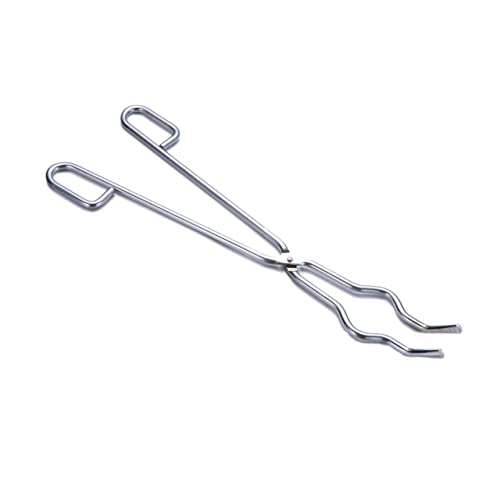 SEWACC Melting Crucible Tongs Crucibile Flask Tongs Steel Crucible Beaker Tongs 6kg Crucible Tongs Stainless Steel Tongs Crucible Lab Foundry Tongs Smelting Furnace Kit Mini Utensils
