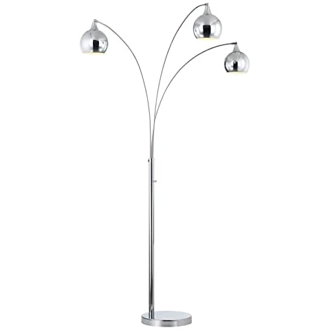 Artiva USA Amore 84" 3-Arched LED Floor Lamp with Dimmer, Modern Chrome Cover