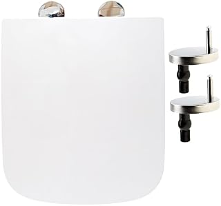 Square Toilet Seat Soft Close Toilet Seat Mute Seat Cover Quick Release Loo Seat Easy Cleaning Easy Installation with Top Fixing & Adjustable Hinges Standard Toilet Seat Plastic AAN®