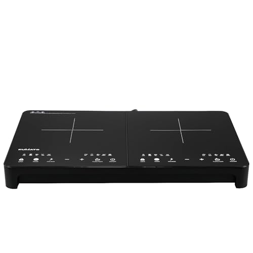 Image of 2200W Induction Cooktop | Double Burner Touch Control Digital Display | Waterproof Black Crystal Panel | Auto Shut Off with Child Lock | Induction For Cooking Boiling Frying
