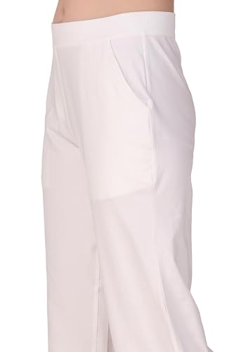 ladyline Women's Cotton Flared Wide Leg Lounge Pants – High Rise Stretch Cotton Relax Fit Pants with Pockets – Summer Bottoms3