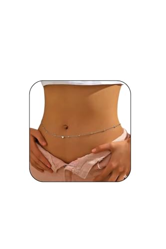 Image of Fabme Women's Waist Chain - Stylish Saree Gold Plated Belly Chain Body Hip Chain for the Waist Ladies Sexy Bikini Jewelry (26-42 In)