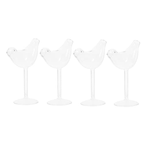 UPKOCH 1 Ensemble 4 Pièces Verre à Vin Oiseau Lunettes D'oiseau Verres De Bar Verres à Martini Oiseaux Verre Cocktail Originaux Grand Vase De Sol Banquet...