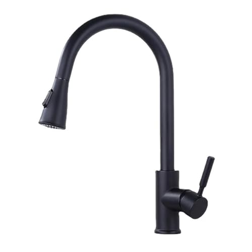 Robinet de douche pivotant 360 et bec extractible monotrou noir