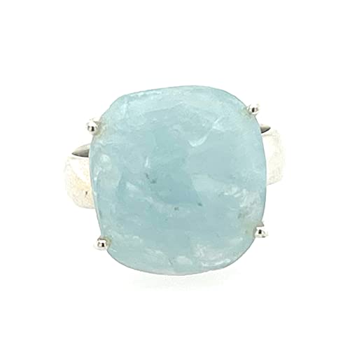 Natural Aqua Blue Aquamarine 925 Solid...